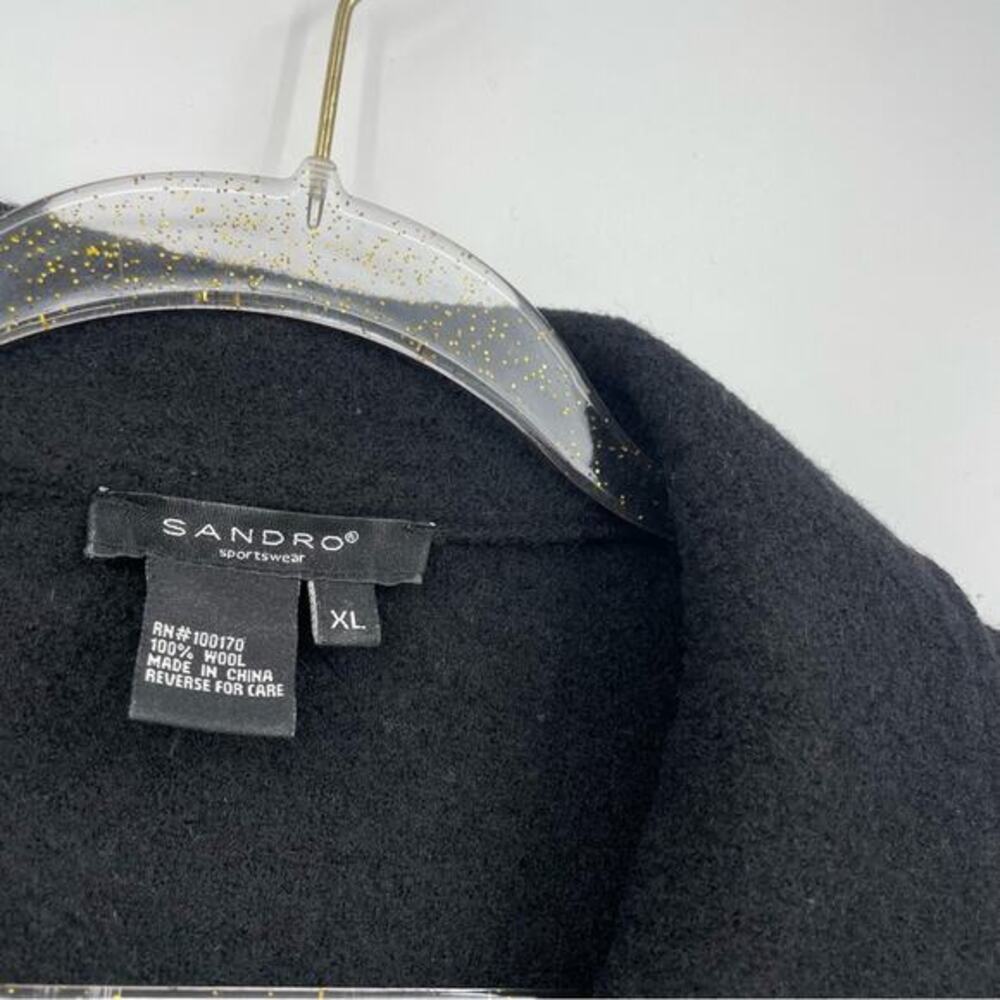 Sandro 100%‎ Wool Double Breasted Bell Sleeve Pea Coat Size XL - Picture 6 of 11